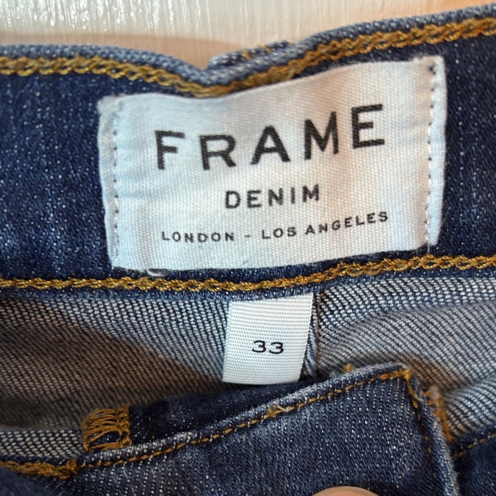 Women's Dark Blue Denim Shorts - Picture 2 of 3